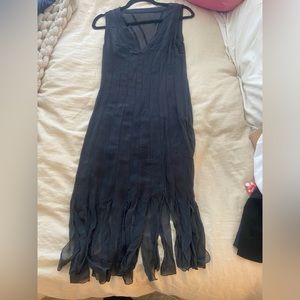 Vintage Black sheer fringe dress